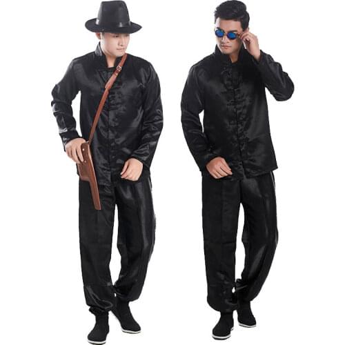 Two pieces of Chinese mens long sleeve Tang suit