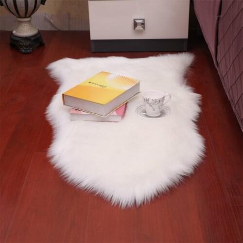 Soft Artificial Wool Sheepskin Carpet For Living Room Kids Bedroom Chair Cover Fluffy Hairy Anti-Slip Faux Fur Rug Floor Mat