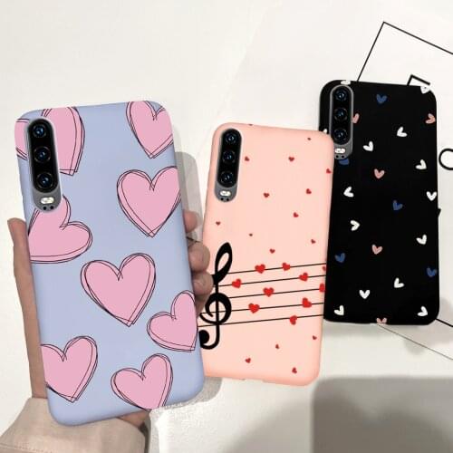 Cute Love-Heart Pattern Case For Huawei P30 Soft Silicone Phone Cases For Huawei P 30 P30 Lite Coque P30 Pro Candy TPU Covers