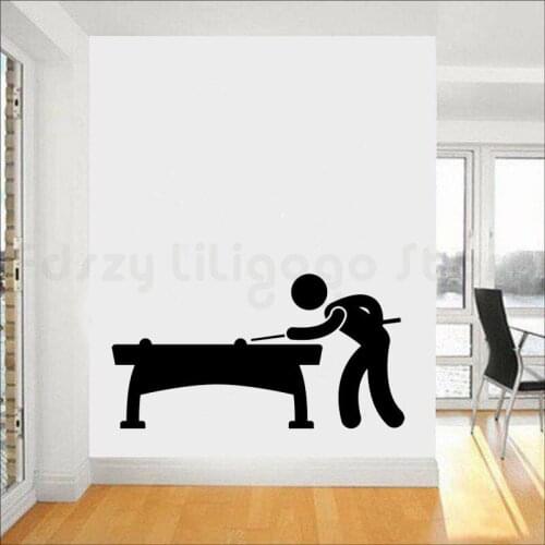 Bilard gracz Pub gry winylu naklejki ścienne Cartoon sport i hobby naklejki ścienne gry naklejki ścienne sztuki dla dziecka H742