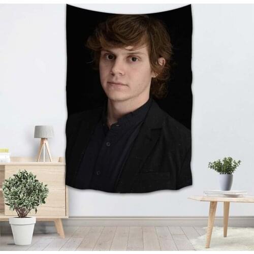 Evan Peters Background Fabric Valance Tapestry Wall Hanging Custom Bedroom Living Room Blanket Yoga Beach Towel Tablecloth 0511