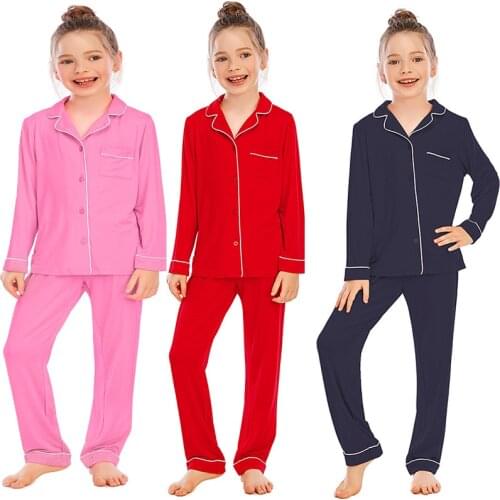 2021 Spring Autumn Kids Pajamas Boy Girl Modal Sleepwear Children Lounge Set Toddler Teenagers Clothing Set