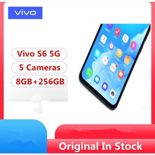 Original Vivo S6 5G Mobile Phone Exynos 980 Android 10.0 6.44" Amoled 8GB RAM 256GB ROM 48.0MP Screen Fingerprint Face ID