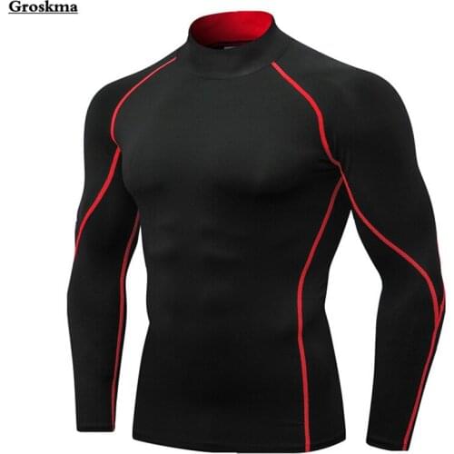 High quality quick dry men long sleeve training t shirt fitness gym sports running top clothing outdoor mens tee shirt homme