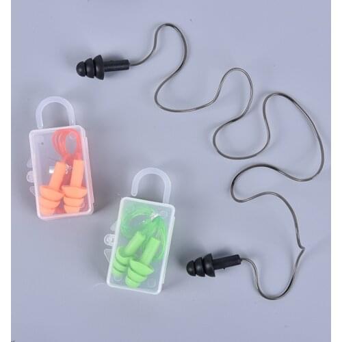2PCS Anti-Noise Earplugs Nose Clip Case Protective Waterproof Protection Ear Plug Silicone Swim Dive Supplies security protect