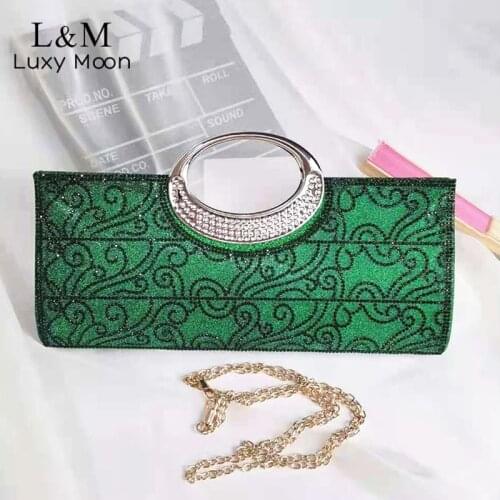 Diamond Clutch Bag For Women Luxury Designer Bag Elegant Female Solid Evening Bag Wedding Party Small Chain Shoulder Purse X480H