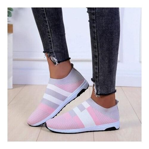 2020 Spring Womens Sneakers Women Casual Comfortable Loafers Woman Knitting Flats Ladies Flat Platform Female Slip On Shoes