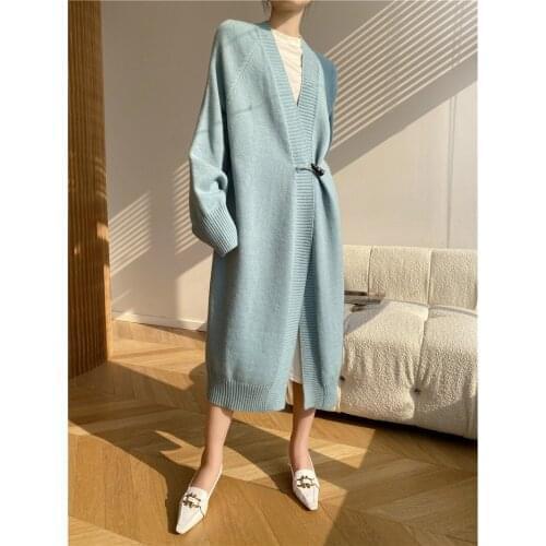 [ZAYAU]Knitted Cardigan Coat womens Spring Autumn Versatile Long Soft Lazy Style Sweater Korean Version Loose Top Button 2021