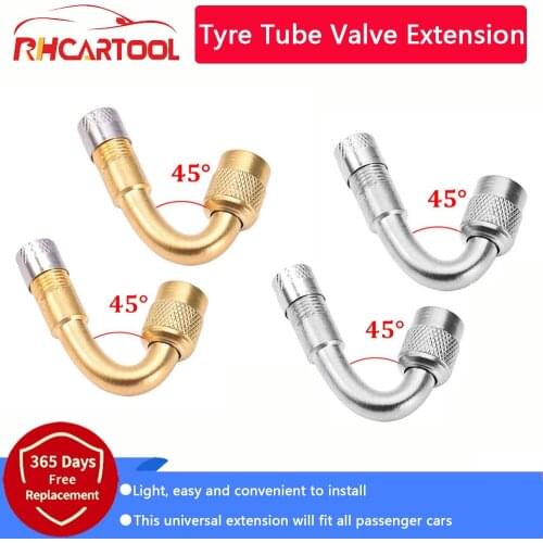 1/2Pcs Motorcycle 45 90 135 Degree Angle Bent Valve Adaptor Tyre Tube Valve Extension Adapter for Truck Car Moto Bike