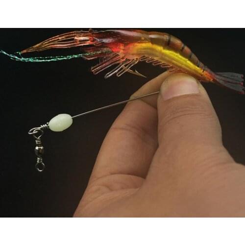 1PC Noctilucent Soft Shrimp Lures 9cm 5.2g Artificial Bait Soft Fishing Lure