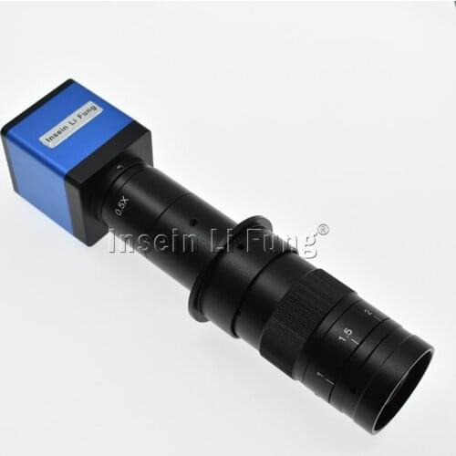 2.0MP 1080P 60FPS 1/2.8-inch CMOS VGA HD Microscope Industrial Camera+8X-600X Adjustable Magnification 25mm Zoom C-mount Lens