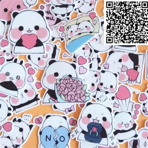 40 pcs Cute little panda cartoon Stickers for phone Decorative waterproof sticker Scrapbooking For Laptop Children