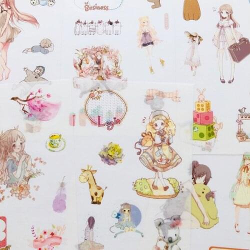 6 Sheets Fairy Princess Girls Washi Paper Sticker Decorative Adhesive Sticker