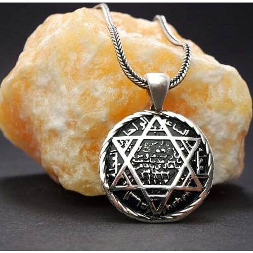 925 sterling Silver Hz. Solomon Pendant 1,5mm Width Chain Men 'S and Womens Jewellery Special Gift