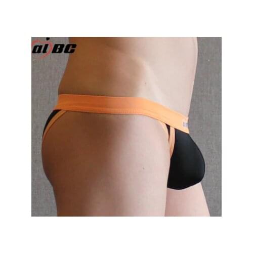 Aibc Thong Men Bulge Jockstrap Gay Underwear Sexy Lingerie Penis Sissy Pouch Erotic Panties Ice Silk Male Underpants Low Waist