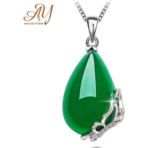 Anillos Yuzuk 925 Sterling Silver Natural Emerald Gemstone Wedding Engagement Cocktaill Necklace Jewelry Wholesale