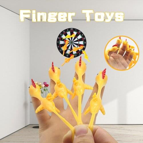 Fidget Antistress toys Novelty slingshot finger toys Squeshies Sticky Turky Catapulted Ejection Chicken Rubber Finger Prank