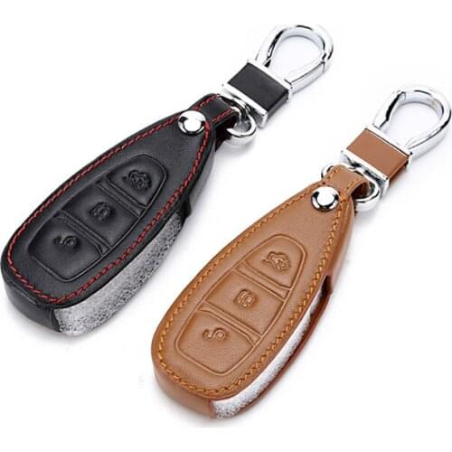 Peacekey Genuine Leather Key Chain Ring Cover Case Holder For Ford Focus 2 Mk2 Focus 3 Mk3 Mk4 Kuga Edge Mondeo Fusion Ecosport