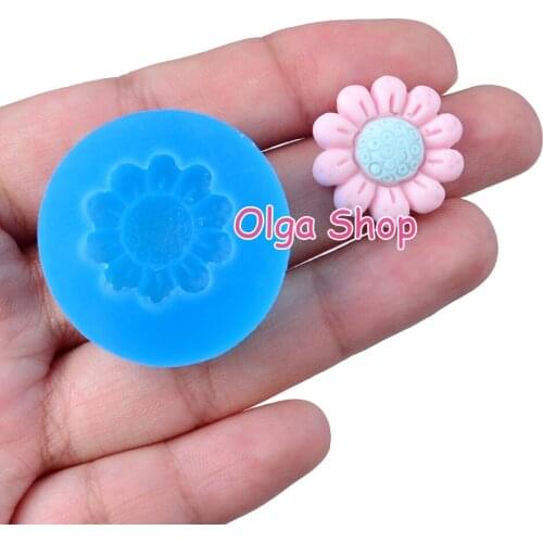 HYL342 16.9mm Flower Silicone Mold Fondant Cake Decoration Candy Resin Clay Earrings Necklace Craft Soap Candle FOOD SAFE