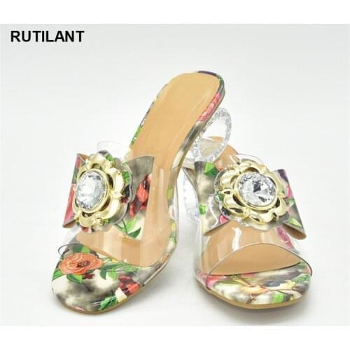 Italian new womens shoes sandals fashion womens transparent rhinestone high heels high heels sexy ladies high heels