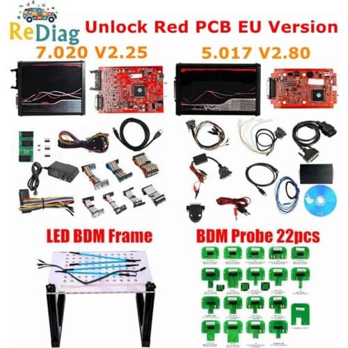 V2 V5.017 Full ECU OBD2 Manager Tuning Kit Auto Truck Programmer 7.020 V2.25 Red PCB EU Version K-Suite V2.53/V2.25 ECU