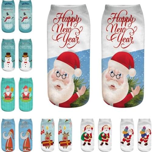 New Year gift socks Casual Work Business Socks 3D Christmas Santa Elk Printing Medium Sports Socks top selling product in 2020