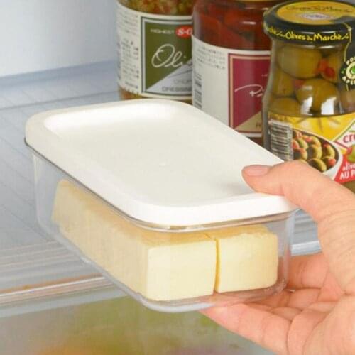 Cheese Butter Storage Dish Box With Lid Cutting Food Butter Server Keeper Sealing Transparent Storage Container Kitchen Tools