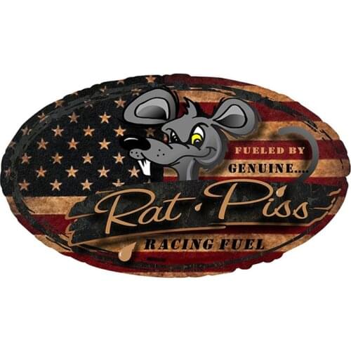15cm X 10cm Creative Rat Rod Rat Piss Racing Fuel Car Sticker Accessories Car Styling Cover Scratches Waterproof PVC