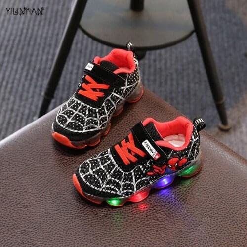 YILINHAN Led Mini Luminous Kids Shoes for Boys Girls Light Children Luminous Baby Sneakers Mesh Sport Boy Girl Led Light Shoes