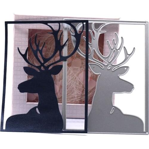 Moose Frame Christmas Metal Cutting Dies Scrapbooking Album Navidad Cards Making Crafts Embossing Stencil Slimline Dies New2020