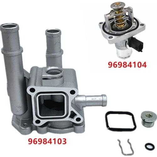 Engine Coolant Thermostat and Aluminum Housing 96984103 96984104 For Opel Astra Zafira Signum Vectra For Chevrolet Aveo Cruze