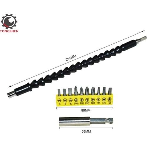 295mm Flexible Extension Screwdriver Flexible Drill Shaft Electronics Drill Black Flexible Shaft Bits Extention Screwdriver Bit