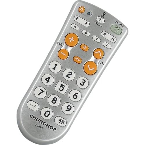 Combinational Universal learning Remote Control controller Chunghop L108E For TV/SAT/DVD/CBL/DVB-T/AUX big button copy