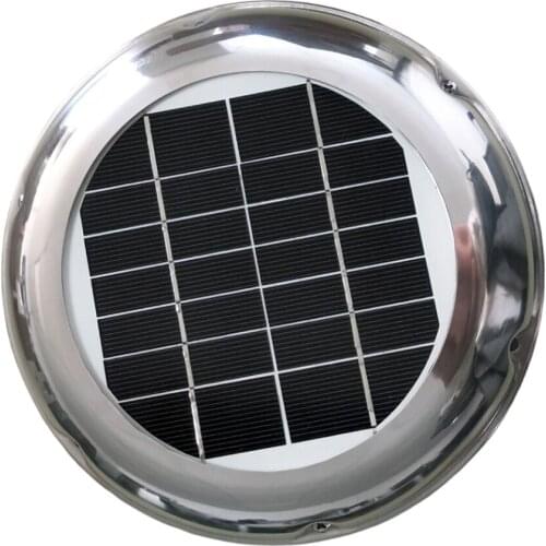 2.5W Stainless Steel Roof Solar Vent Fan Exhaust Ventilation 60CFM Waterproof ideal for RV Boat Container Greenhouse Toilet