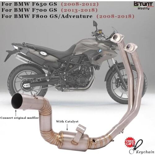 F650gs Catalyst Link Tube Motorcycle Exhaust Modified Stainless Steel Front Pipe Slip On For BMW F650 F700 F800 GS Adventure