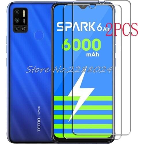 2PCS FOR Tecno Spark 6 Air Pro High HD Tempered Glass Protective On Spark6 6Air Spark6Air Screen Protector Film Cover