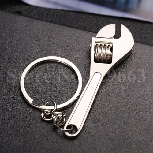 1 piece New Zinc Alloy Silver Plated Changeable Spanner Keychain Wrench Key Chain Creative Keyfob Tools Keyring