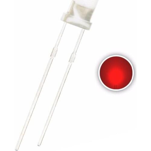 100pcs 3mm LED Diode Red Diffused Wide Angle Round LED Light Emitting Diode Lamp Through Hole Bulb 2V 20mA