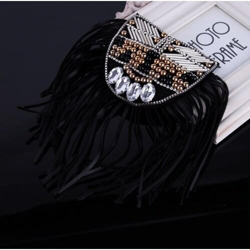 2 pieces / Korean version of men and women rock punk tassels shoulders suit brooch accessories singer band costumes decorations