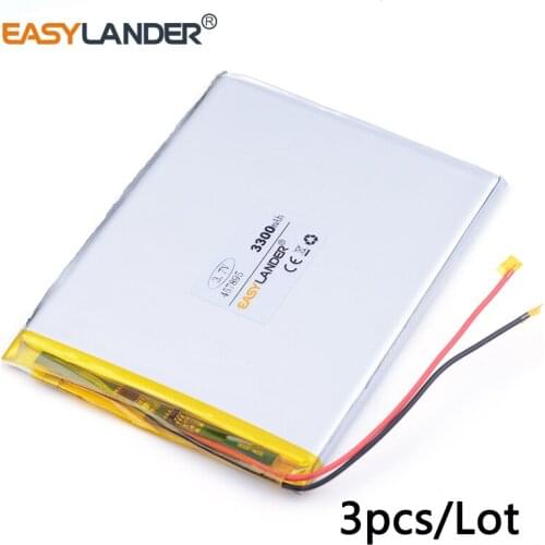 3pcs /Lot 3.7v lithium Li ion polymer rechargeable battery 458090 3200mAh For Tablet Pc ,DIY,Power mobile,Power bank,PAD,DVD