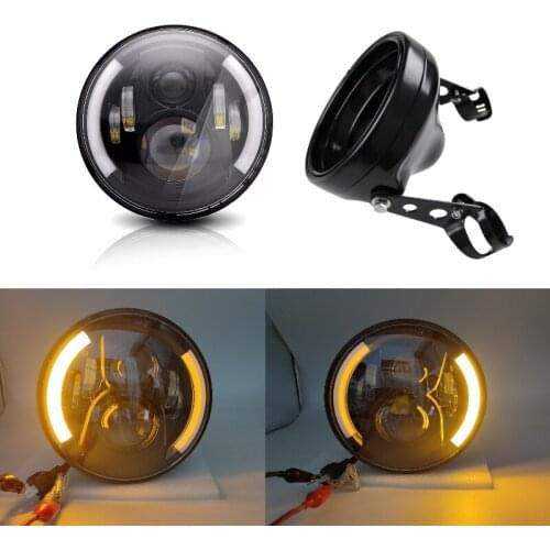 7Inch DOT SAE E9 Motorcycle Headlamp with 7inch Motorcycle LED Headlight Mounting Headlight Shell Housing Bucket