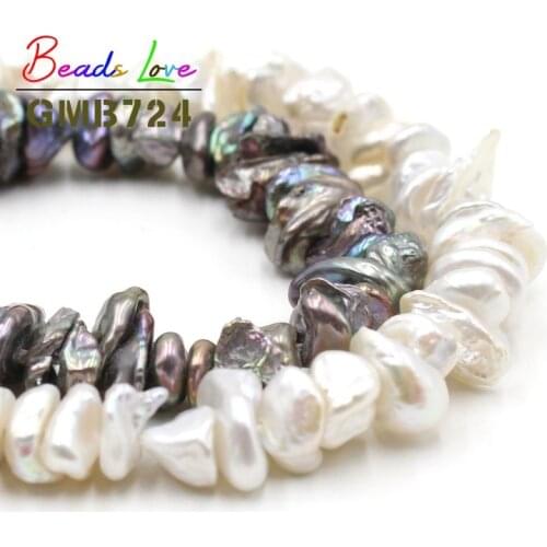 8-10mm Natural Black White Freshwater Pearl Beads Freeform Shape Loose Spacer Beads for Jewelry Making Diy Bracelet Necklace 15