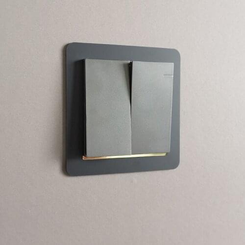 Narrow side Acrylic switch protective cover Switch sticker Socket switch deco frame 3D wall sticker 8.6x8.6cm