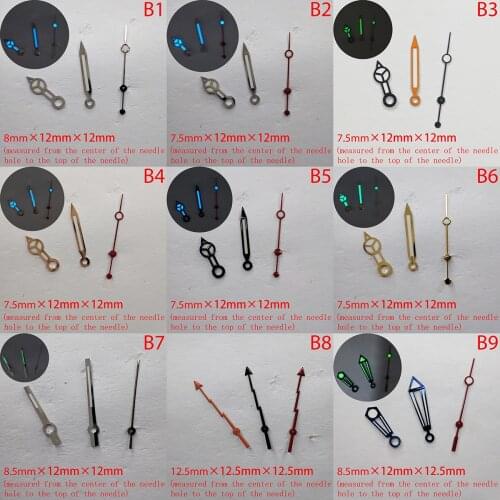 B-Series Watch accessories hand watch pointer miyota 8215 green blue super luminous, suitable for miyota 82- movement hands
