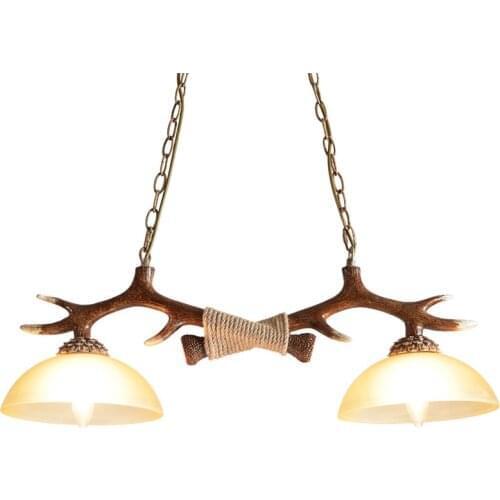Antique Nordic Resin Chandelier Living Room Dining Table Pendant Light Restaurant Bar Cafe Antler Chain Hanging Lamp