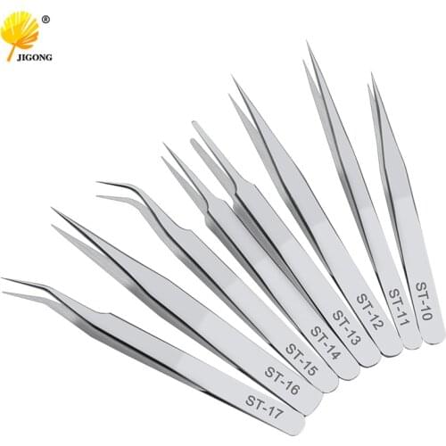Stainless Steel anti-static eyelash tweezers superhard Eyelash Extension tool Best Quality Tweezer