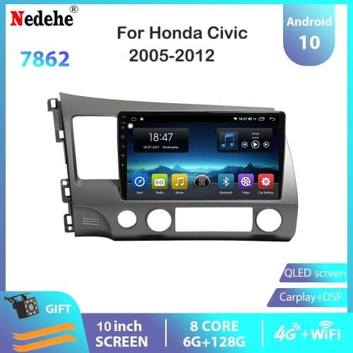 6G+128G Car Radio 2 din Android 10 Multimedia Video Player Navigation GPS 2din For Honda Civic 2005-2012 Toucscreen DSP Carplay