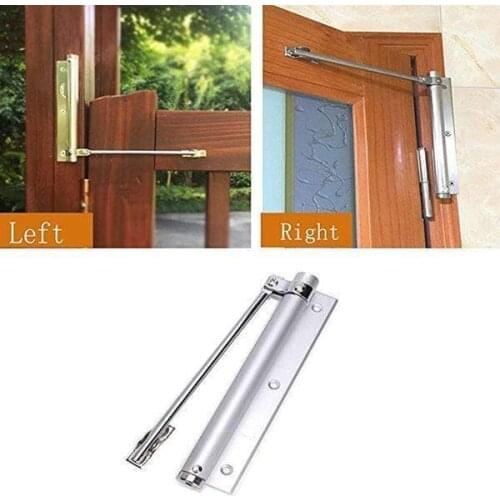 Adjustable Door Automatic Closer Aluminum Alloy Automatic Door Spring Silver Tone Intensity Suitable For Fire Door