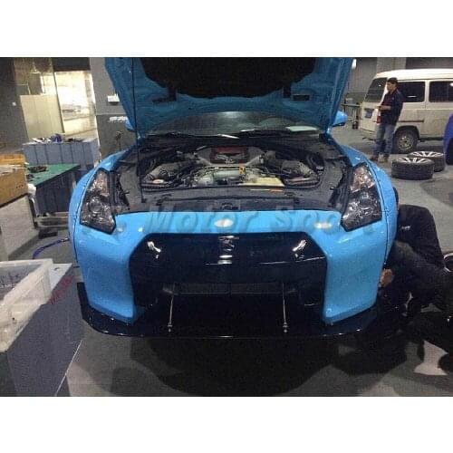 Car Accessories FRP Fiber Glass Front Bumper Fit For 2008-2014 R35 GTR LB P Style Front Bumper with Diffuser & Rod