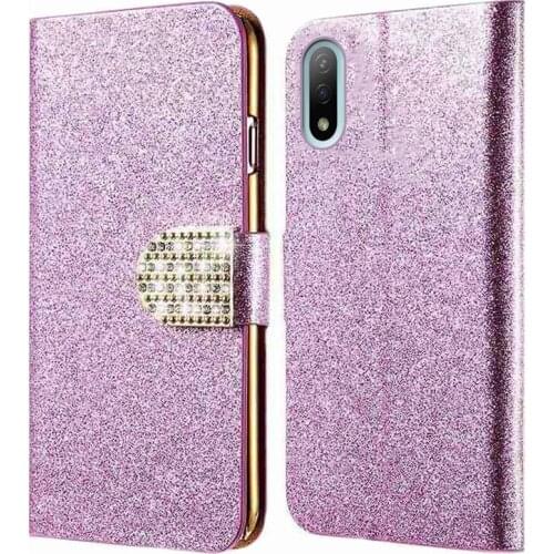 Shiney Rhinestone Leather Flip Cover For Sony Xperia Ace II SO-41B Capa Phone Holster For Sony Xperia1 5 10 II III Silicone Case